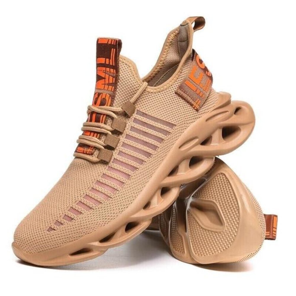 Women's Walking Shoes Mesh Non Slip Gym Sports Casual Sneakers, Brown